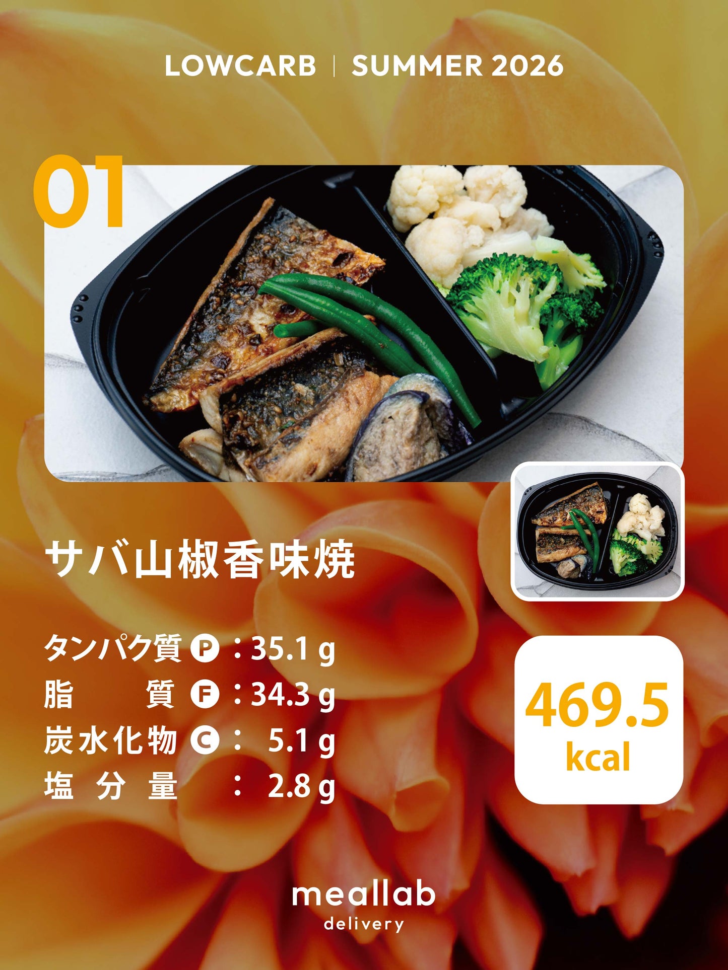 【LOWCARB】サバ山椒香味焼｜★プレミアム