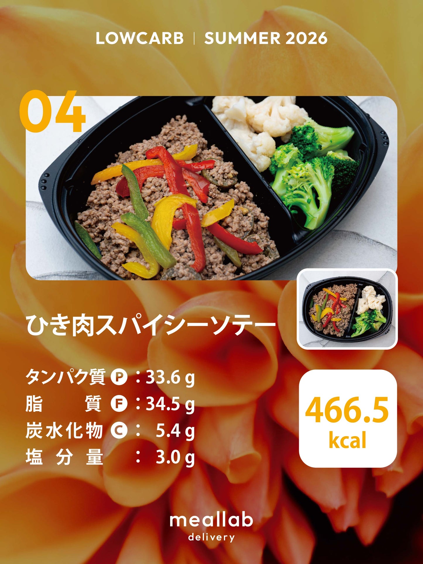 【LOWCARB】ひき肉スパイシーソテー｜★プレミアム
